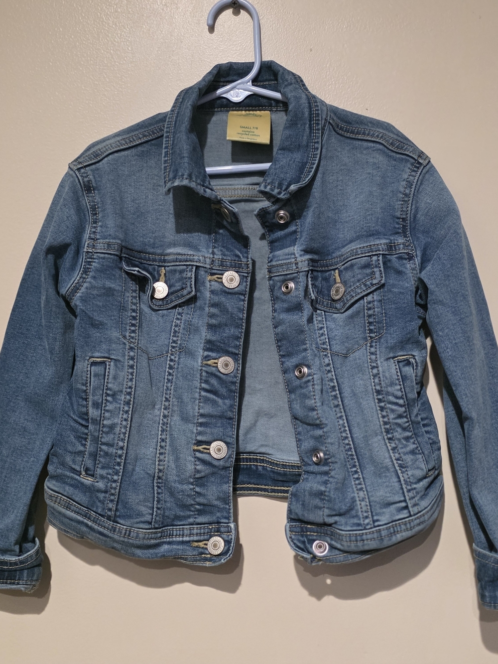 Girls' Blue Denim Jean Jacket - Classic Button-Front S 6/7
